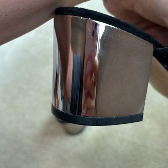 Marc Fisher Black Suede Mirror Block Heel Mule - Picture 6 of 7